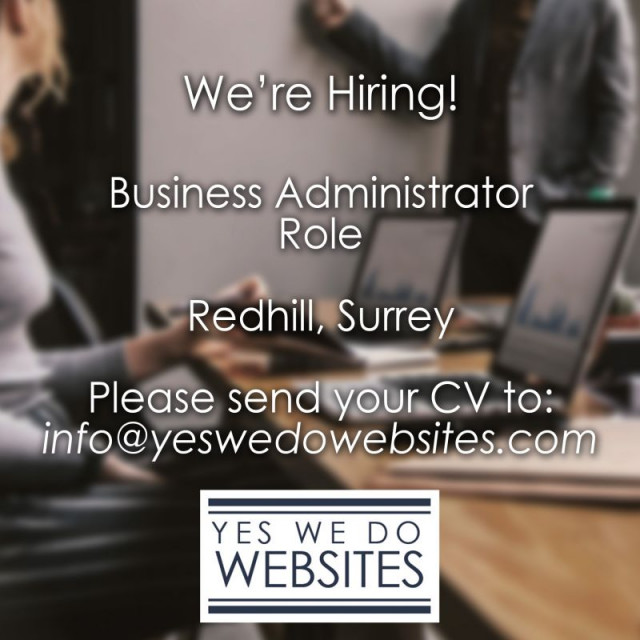 We're Hiring! Business Administrator Role in Redhill. #jobvacancy #JobVacancy2021 #redhill #surrey #smallbusiness #administration