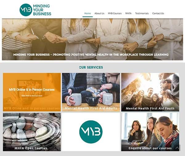 Minding Your Business. www.mindingyourbusiness.org.uk have a new website. MYB offers mental health first aid training for companies and individuals. #mentalhealth #newwebsite #webdesign #Redhill #Reigate