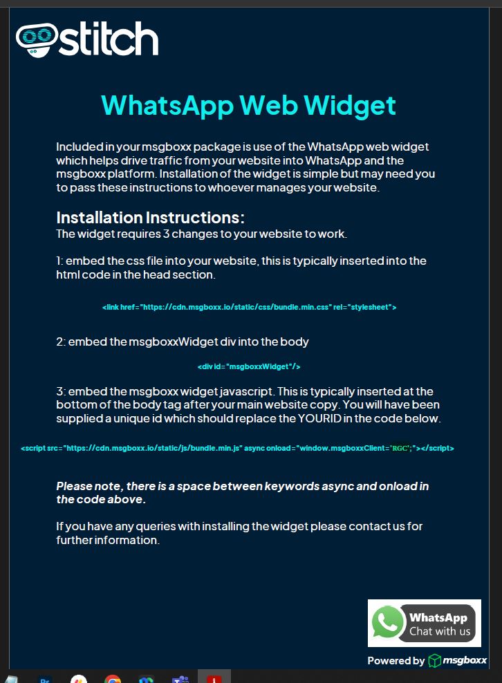 whatsapp web widget